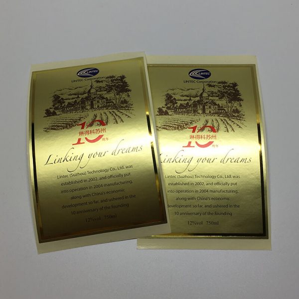 Gold Metallic Pantone And Gold Stamping Wine Labels Printing 600x600 - چاپ لیبل